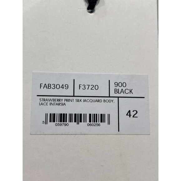 Alessandra Rich Strawberry Print Silk Jacquard Bodysuit in Black 42 New Womens - Picture 10 of 15